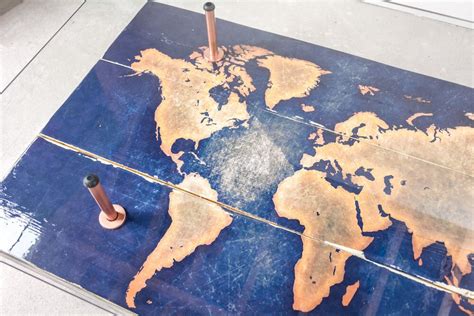 Modern World Map Coffee Table with Glass Top | Coffee tables