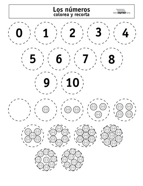 Números del 0-10 para colorear, recortar y para imprimir en PDF 2024