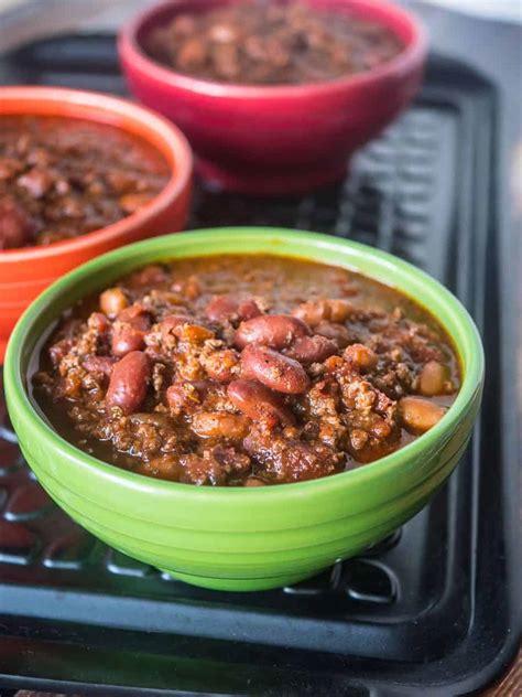 Pressure Cooker Quick Chili with Canned Beans - DadCooksDinner