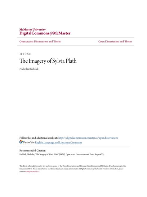 The Imagery of Sylvia Plath | PDF | Thesis | Sylvia Plath