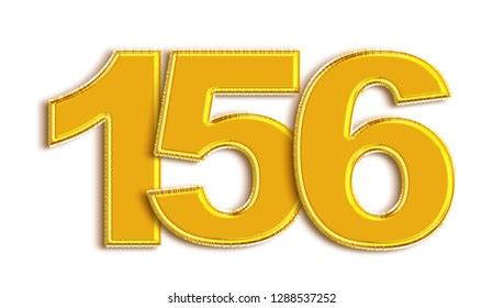 Gold Number 156 Isolated On White Stock Illustration 1288537252