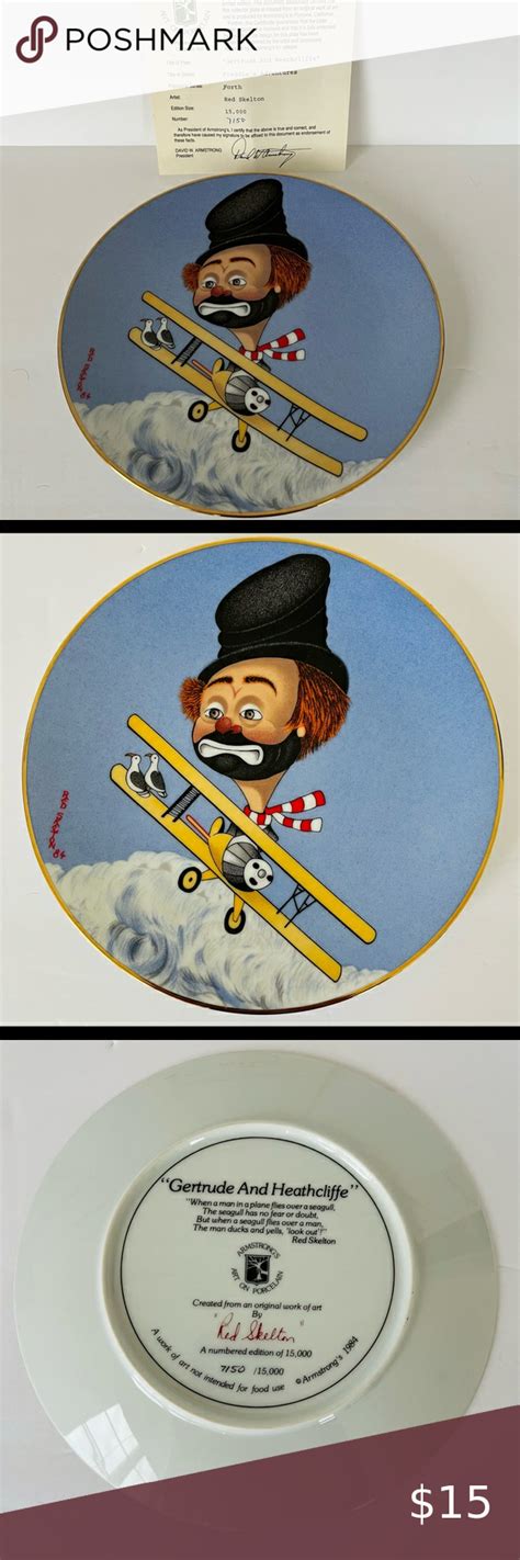 Red Skelton Clown “Gertrude And Heathcliffe” Porcelain Plate With COA ...