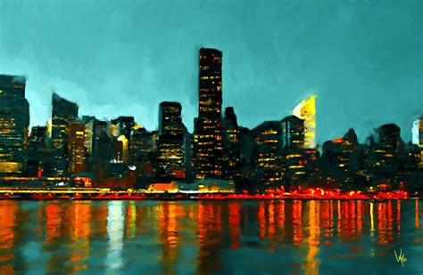 New York City New York Skyline Painting Nyc Painting Painting by Vya Artist