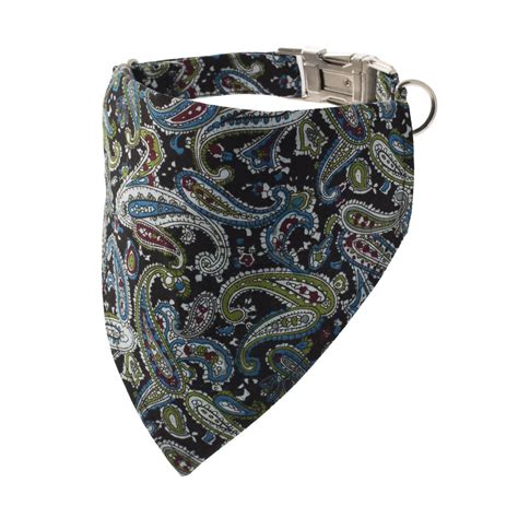 black and teal paisley bandana dog collar by dober & dasch | notonthehighstreet.com