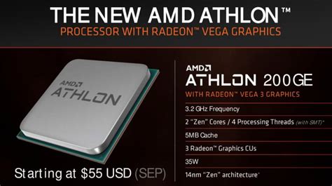 AMD Athlon 200GE a new low power APU with integrated Vega GPU