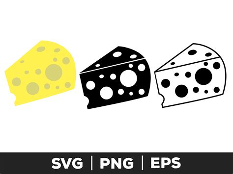 Cheese Svg Png Eps Cheese Clip Art Food Svg Cheese Wedge - Etsy