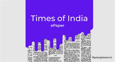 Times of India epaper Today PDF Download - My Study Town