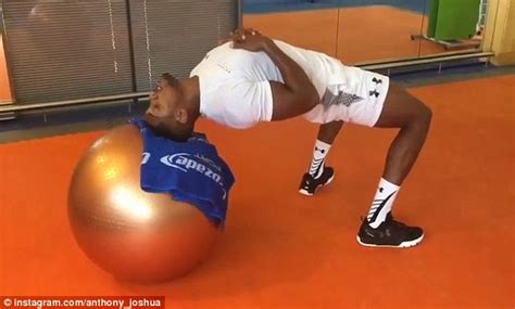 Anthony Joshua takes gym ball workout as he waits for Wladimir Klitschko green light | Daily ...