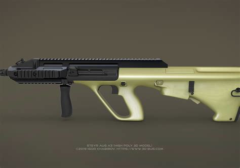 Austrian Bullpup Rifle Steyr AUG A3 (CQC) | CGTrader