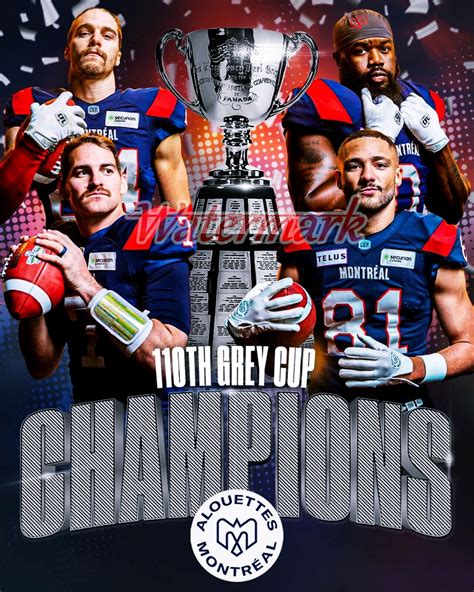 CFL 2023 Montreal Alouettes Grey Cup Champions Color 8 X 10 Photo Picture | eBay