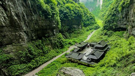 Three Natural bridges Scenic Area, Wulong Karst National Geology Park in Chongqing, China ...