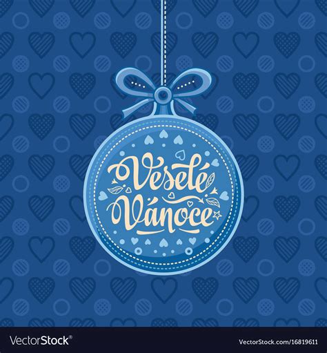 Vesele vanoce greeting card in heart form Vector Image