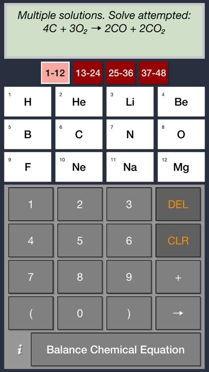 Chemistry Equation Balancing Calculator by Chrysalis Innovations