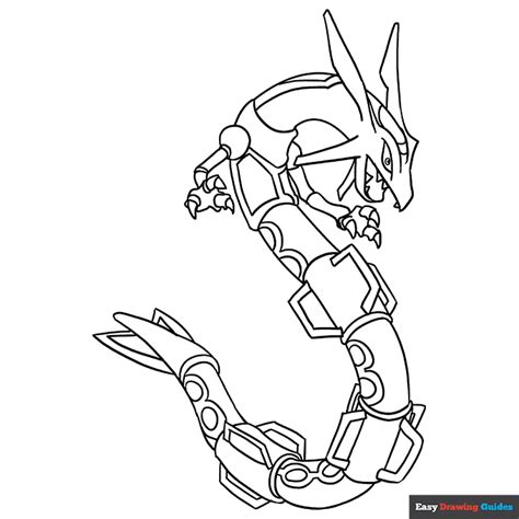 Rayquaza Coloring Page | Easy Drawing Guides