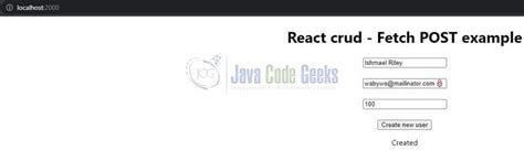 Fetch and Post API in React - Examples Java Code Geeks - 2024