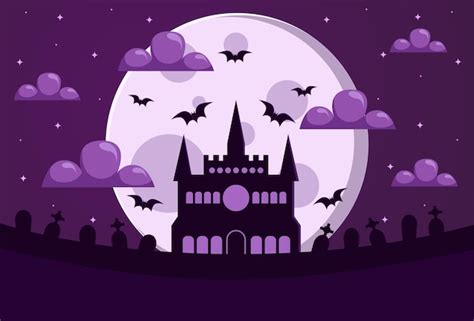 Premium Vector | Happy halloween background design in purple color for ...