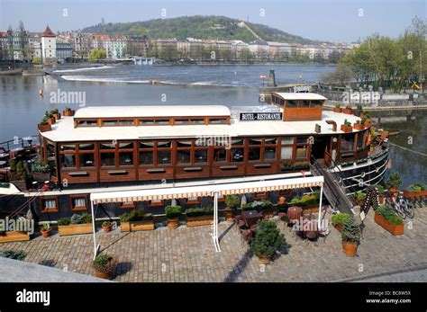 Boat restaurant on the River Vltava in Prague Capital of the Czech ...