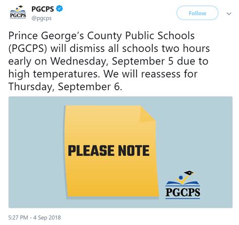 Prince George’s County Public Schools Dismissing 2 Hours Early Today Due to Heat – Kabir Cares