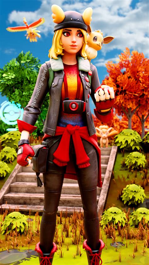 ArtStation - Fortnite Render - Skye as a Pokémon Trainer!