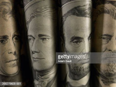 Us Currency Folded Bills Showing Faces Of Famous American Politicians ...