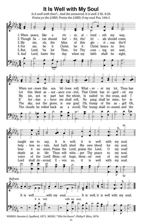 When Peace, Like a River - Hymnary.org | HYMNS | Praise songs, Church songs, Lit songs