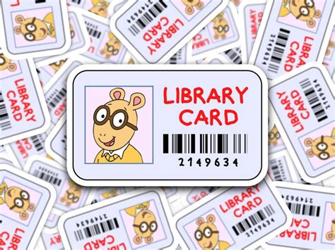 Arthur Library Card Sticker PBS Library Card Sticker Arthur - Etsy