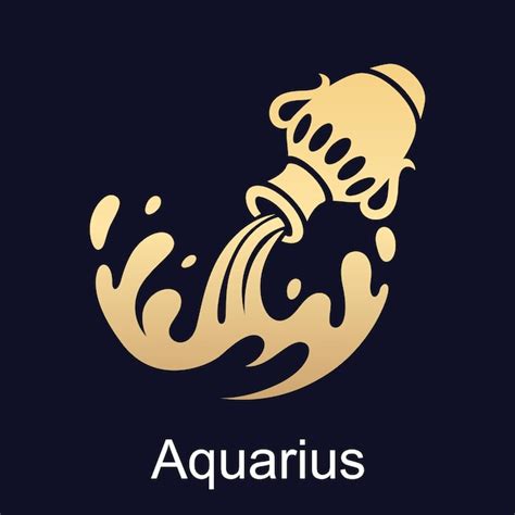 Premium Vector | Aquarius symbol of zodiac sign in luxury gold style