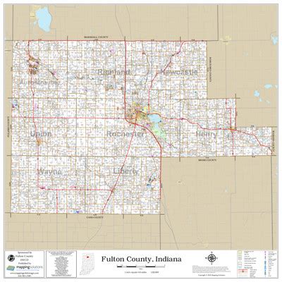 Fulton County Indiana 2020 Wall Map | Mapping Solutions