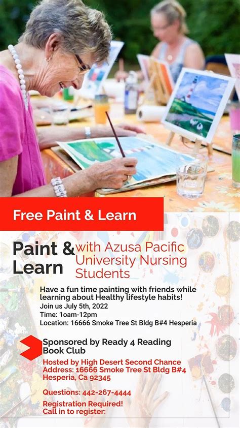 Paint & Learn with Azusa Pacific University Nursing Students. | 16666 Smoke Tree St, Hesperia ...