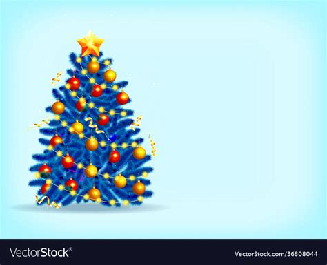 Beautiful blue christmas tree Royalty Free Vector Image