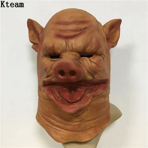 Newest Horror Pig Head Mask Halloween Party Cosplay Scary Pig Mask Fancy dress Accessory ...