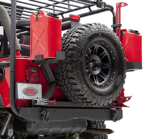 Body Armor Formed Rear Bumper & Tire Carrier for 87-06 Jeep Wrangler YJ, TJ & Unlimited | Quadratec