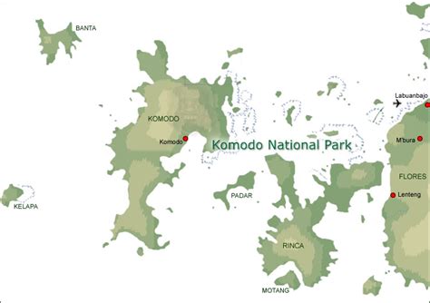 Map of Komodo National Park Indonesia