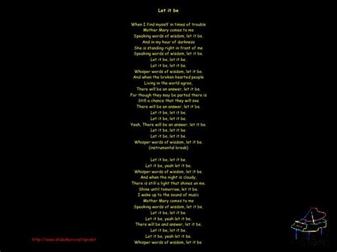 Let It Be – song from The Beatles with lyrics - An intimate experienc…