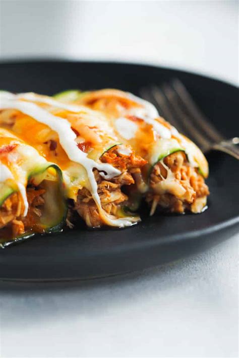 Low-Carb Chicken Zucchini Enchilada - Primavera Kitchen