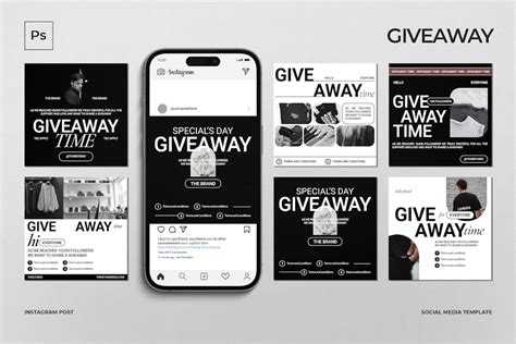 Giveaway Instagram Post, Graphics - Envato Elements