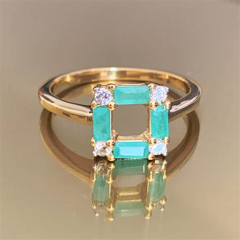 Art Deco Emerald Square Ring By Fool's Gold