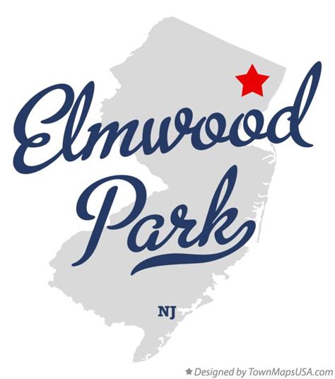 Map of Elmwood Park, NJ, New Jersey