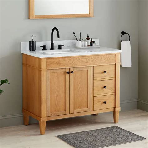 42" Trossman Vanity for Left Offset Undermount Sink - White Oak in 2021 ...