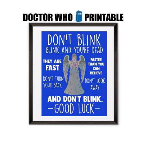 Doctor Who Printable Digital Download Dr Who Don't Blink - Etsy ...