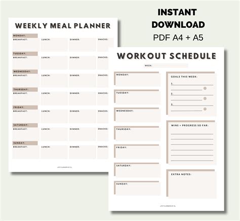 Fitness + Meal Planner BUNDLE | Digital Download - Fit with El