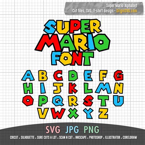 Super Mario Font SVG, Mario ABC Letter Alphabet In Colors | ubicaciondepersonas.cdmx.gob.mx