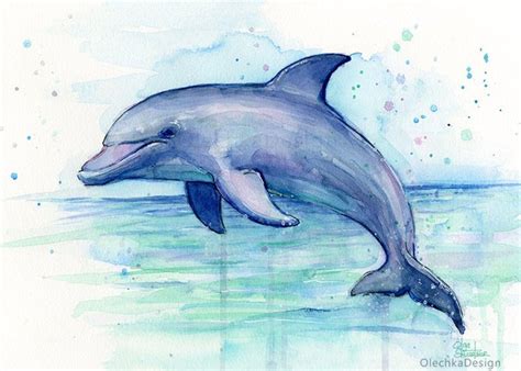 Art des dauphins, Aquarelle de dauphin, Impression de dauphin, Art ...