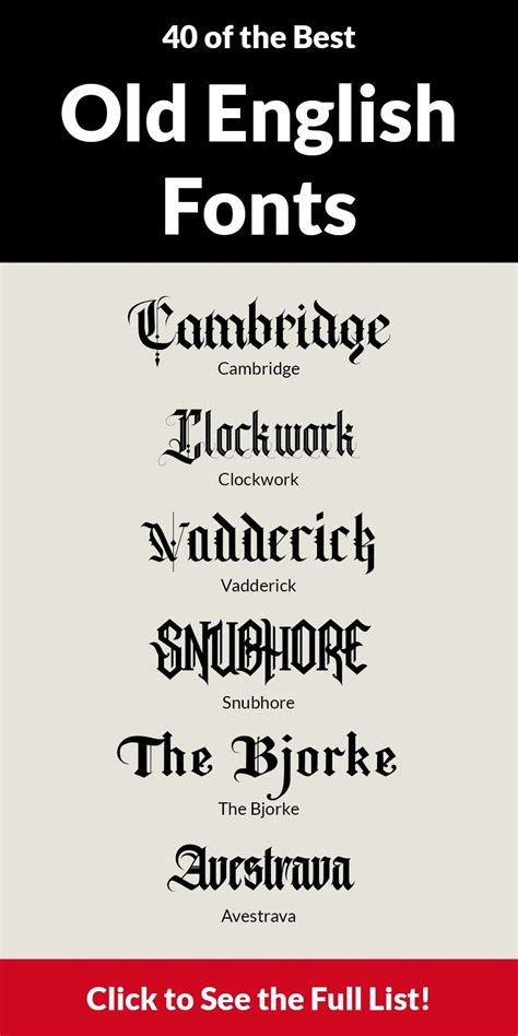 40 Best Gothic Old English Fonts for Tattoo and Calligraphy Designs