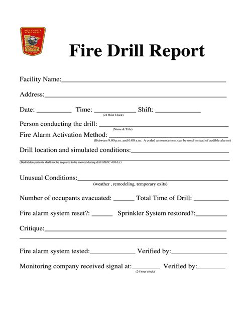 Fire Evacuation Drill Report Template - CUMED.ORG