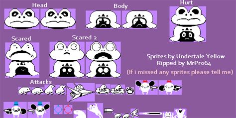 The Spriters Resource - Full Sheet View - Undertale Yellow - Macro Froggit