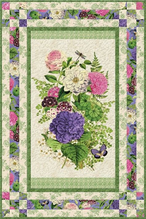 Flower Show Quilt Kit + Backing | Quilts, Panel quilt patterns, Fabric panel quilts