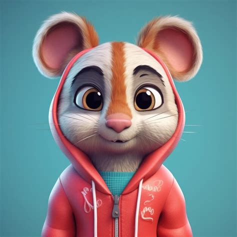 Premium AI Image | 3D animal cartoon funny wearing clothes with studio ...