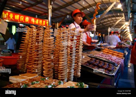 Wangfujing night market Stock Photo - Alamy