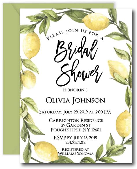 Lemon Bridal Shower Invitations - Announce It! | Bridal shower ...